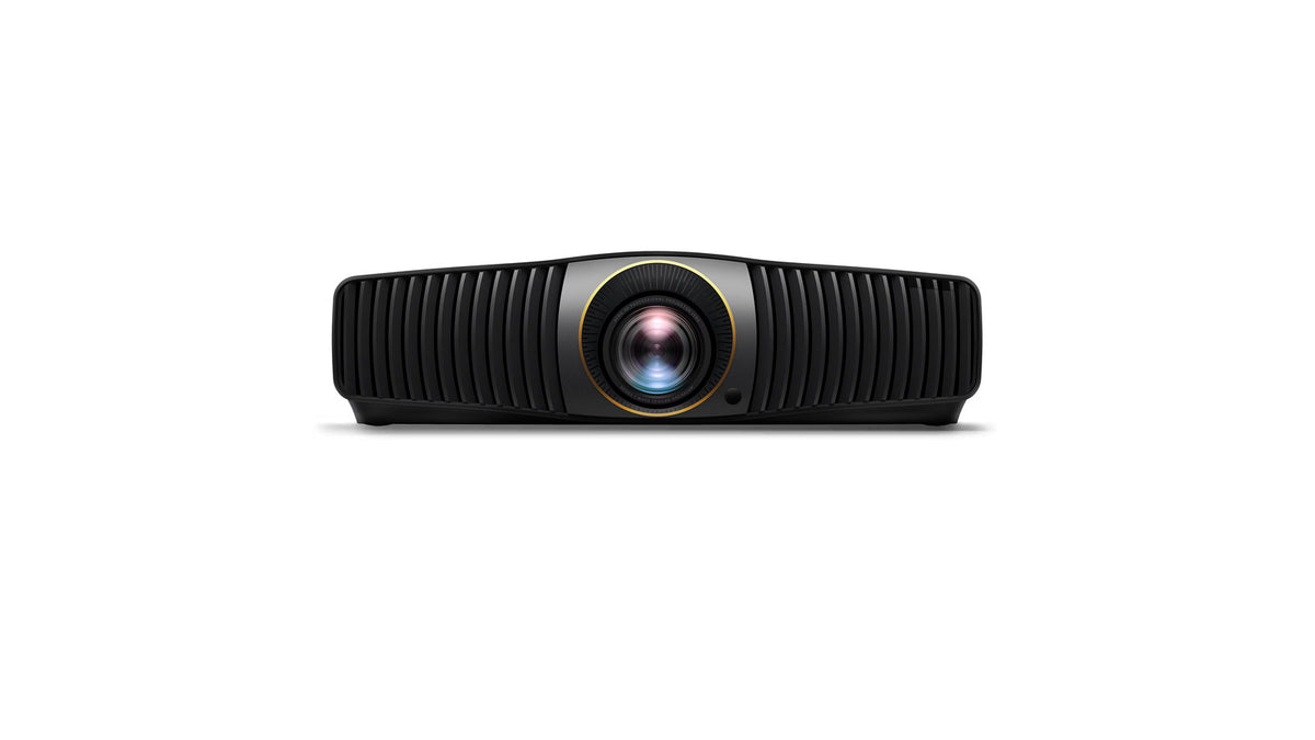 BenQ BR9708 4K laser projector front view showing the lens, product photo on a transparent background