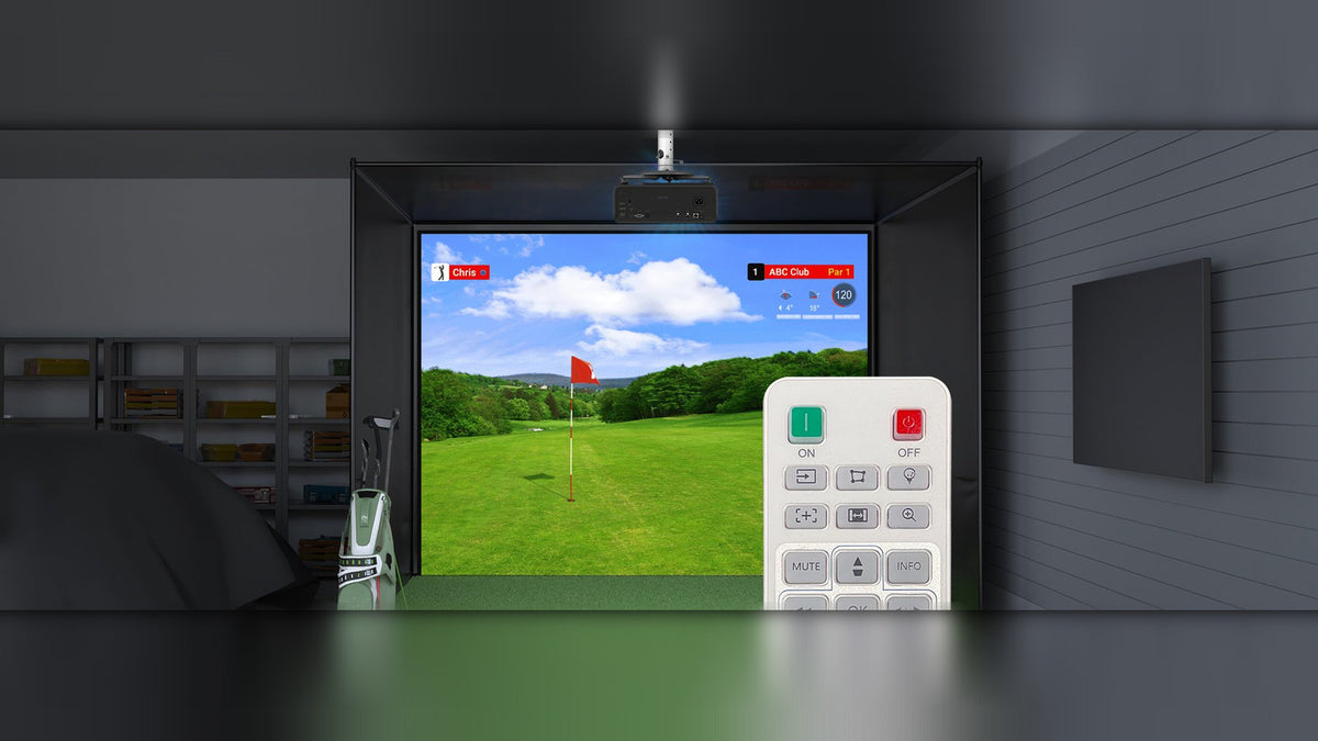 BenQ AH500ST filling a full impact screen with simplified remote control setup