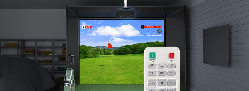 BenQ AH500ST filling a full impact screen with simplified remote control setup