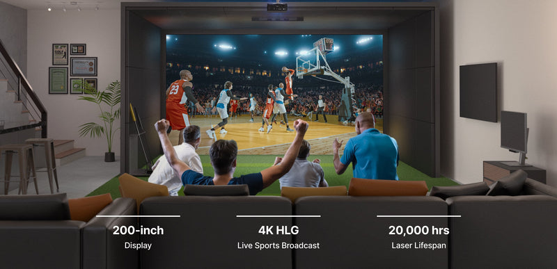 BenQ LK830ST used for sports viewing with HLG picture mode in a golf simulator room