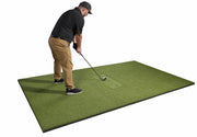 EYE XO2 curved golf simulator package hitting area with HotShot mat
