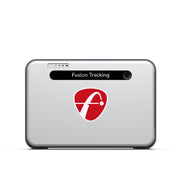 Mevo+ silver device with Fusion Tracking logo on a white background