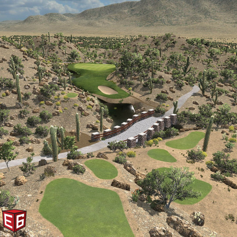 E6 CONNECT - Home golf course layout with desert landscape and mountains in the background