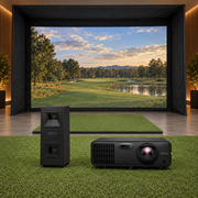 EYE MINI LITE DIY Golf Simulator Package with Carl's Place DIY enclosure, BenQ AK700ST projector and hitting mat
