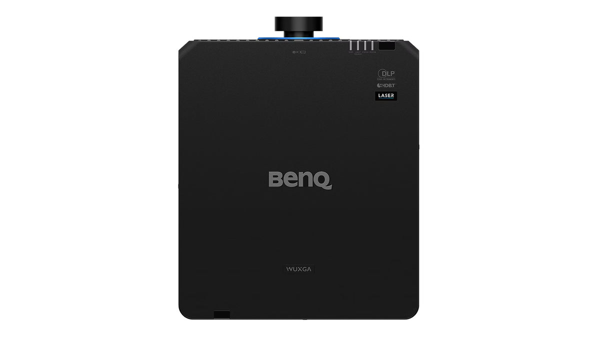 Top down view of the BenQ LU9800 laser projector showing the BenQ logo and WUXGA laser badge