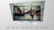 BenQ TK710STi 3D keystone correction projecting a square image from an angle